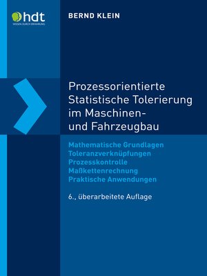 cover image of Prozessorientierte Statistische Tolerierung im Maschinen- und Fahrzeugbau